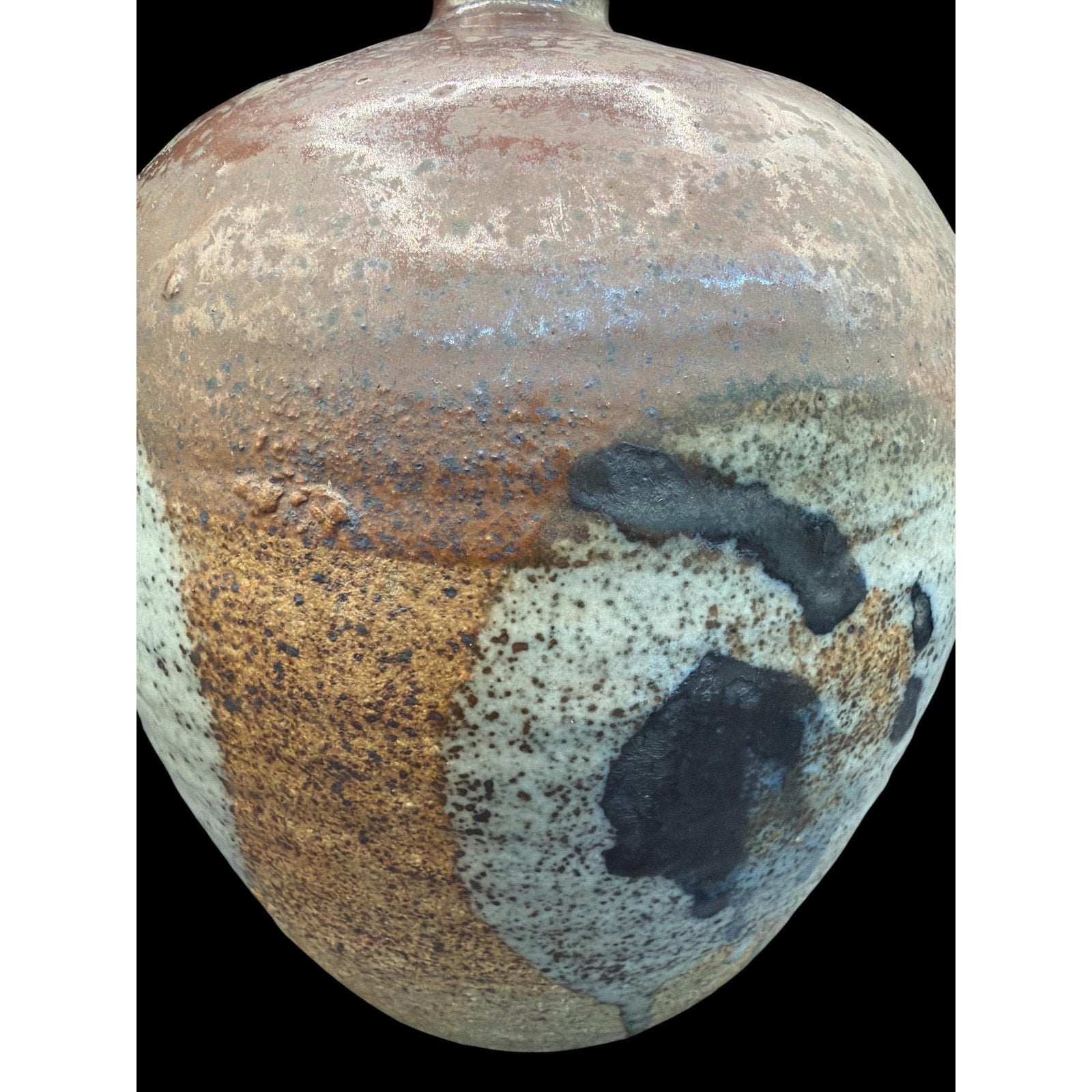 Don Tighe Studio Pottery Vase, Salt Glazed Stoneware Vessel, Seagrove NC Ceramic