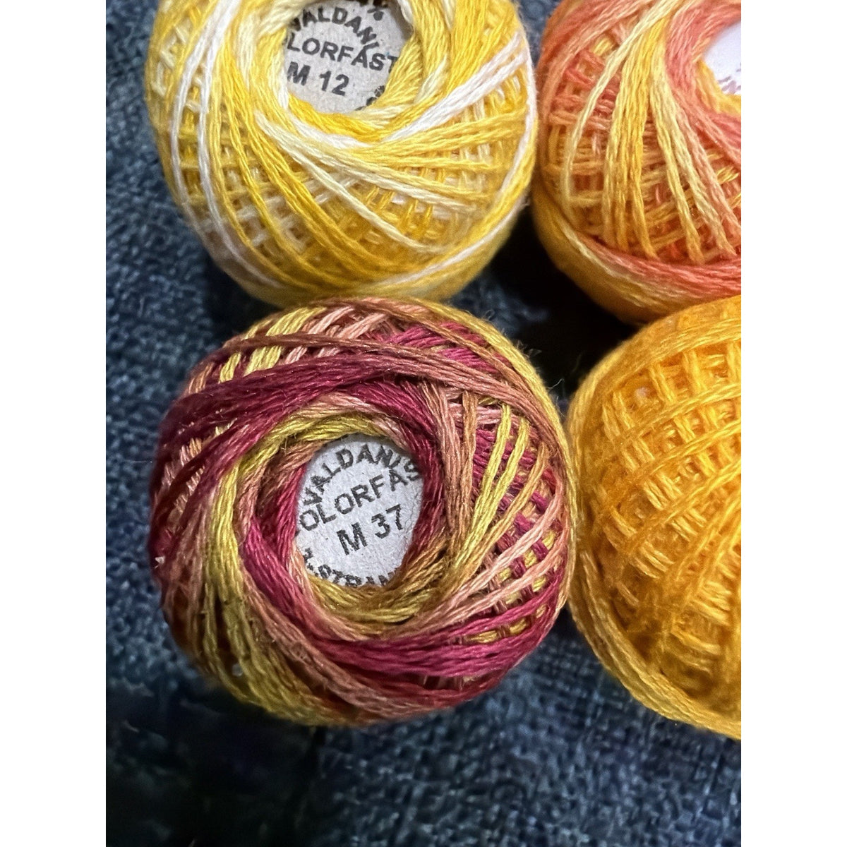 Valdani Perle Cotton Thread Lot 6 Sunflower Yellow Gold Variegated Colorfast – additional view 7