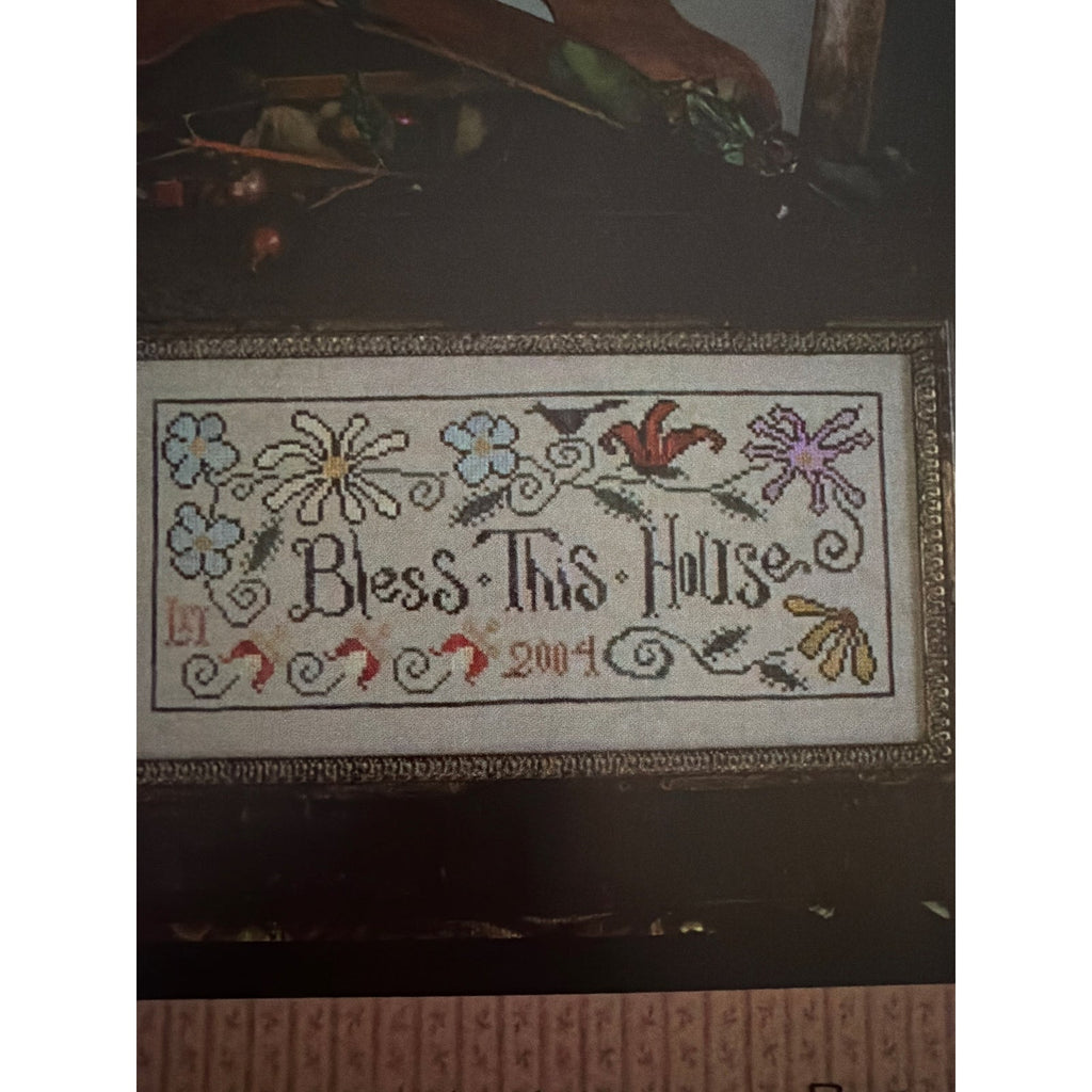 La-D-Da Bless This House Cross Stitch Floral Sampler NOS