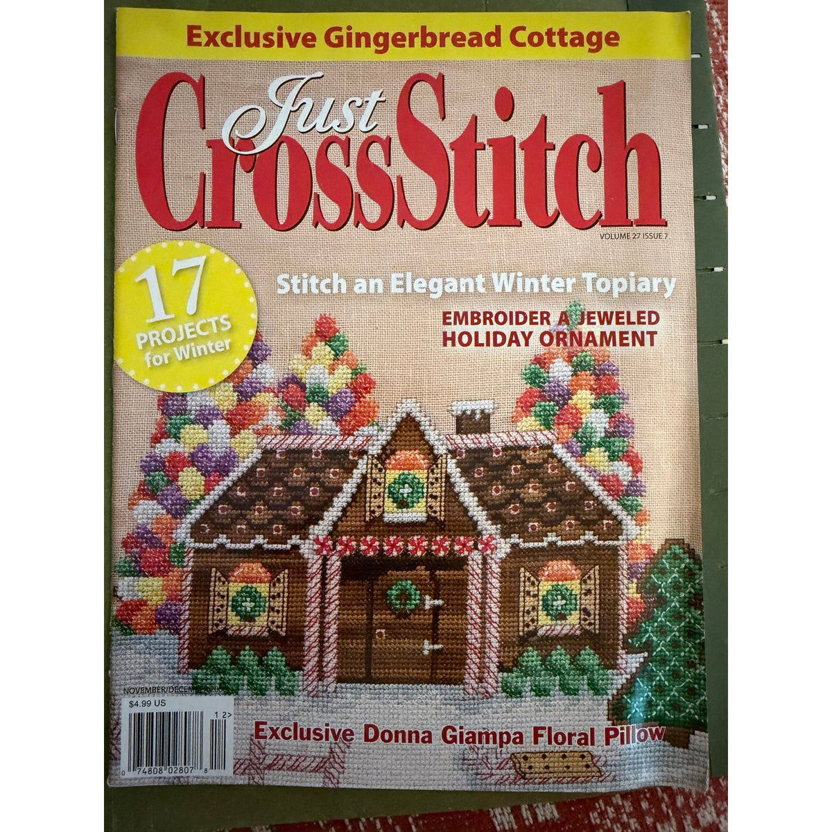 Just CrossStitch Christmas 2009 Magazine Gingerbread Santa Holiday Patterns