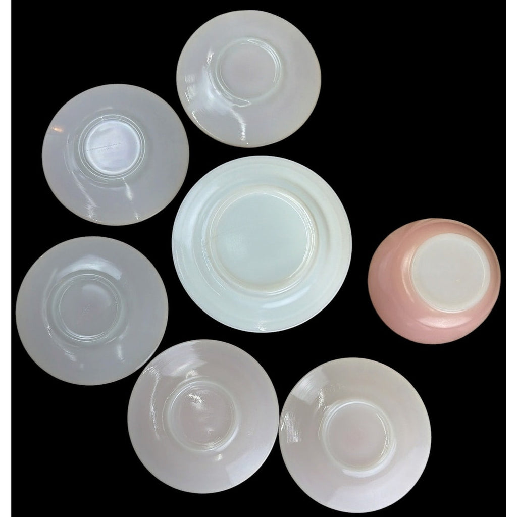 Hazel Atlas Moderntone Pink Platonite Glass 7 Piece Dish Set Vintage – additional view 3