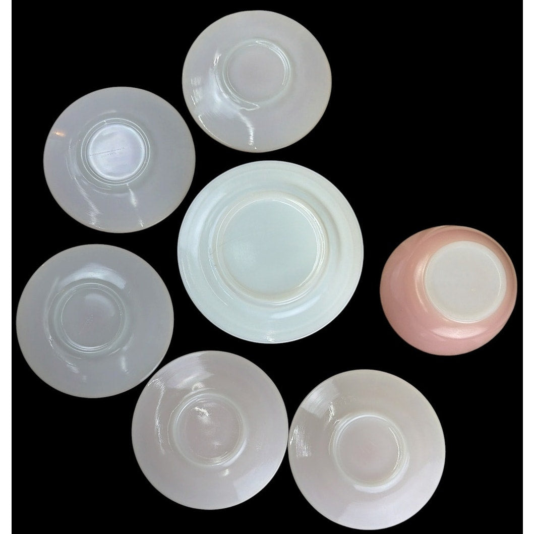 Hazel Atlas Moderntone Pink Platonite Glass 7 Piece Dish Set Vintage – additional view 3