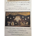 Old Tattered Flag S Claus Toymaker Primitive Punch Needle Pattern Cloth 4.5x6.5