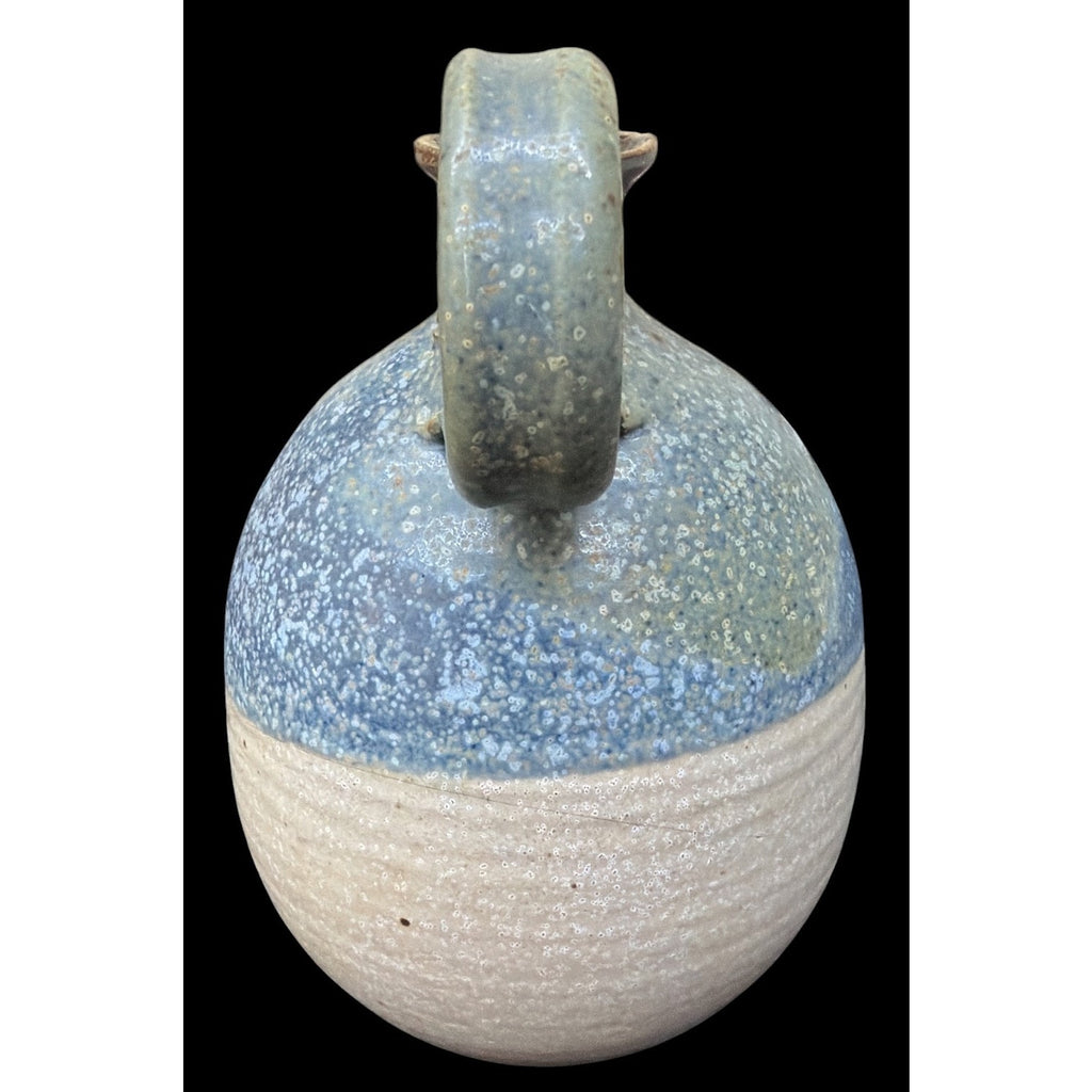 Vintage Signed Studio Pottery Oil Lamp Blue Speckled Stoneware Jug 6" – additional view 13