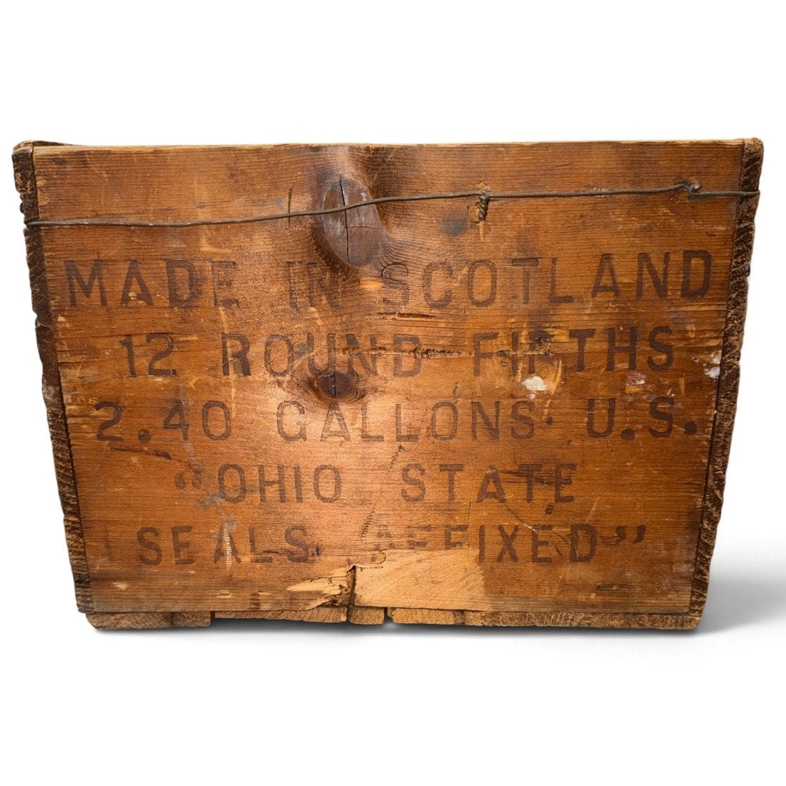 Vintage Dewar's Scotch Whisky Wooden Crate John Dewar & Sons Scotland 1950s