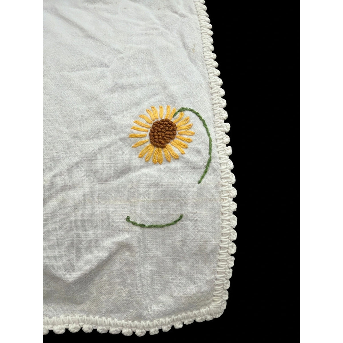 Handmade Feedsack? embroidered Tablecloth 31” x 36” – additional view 2