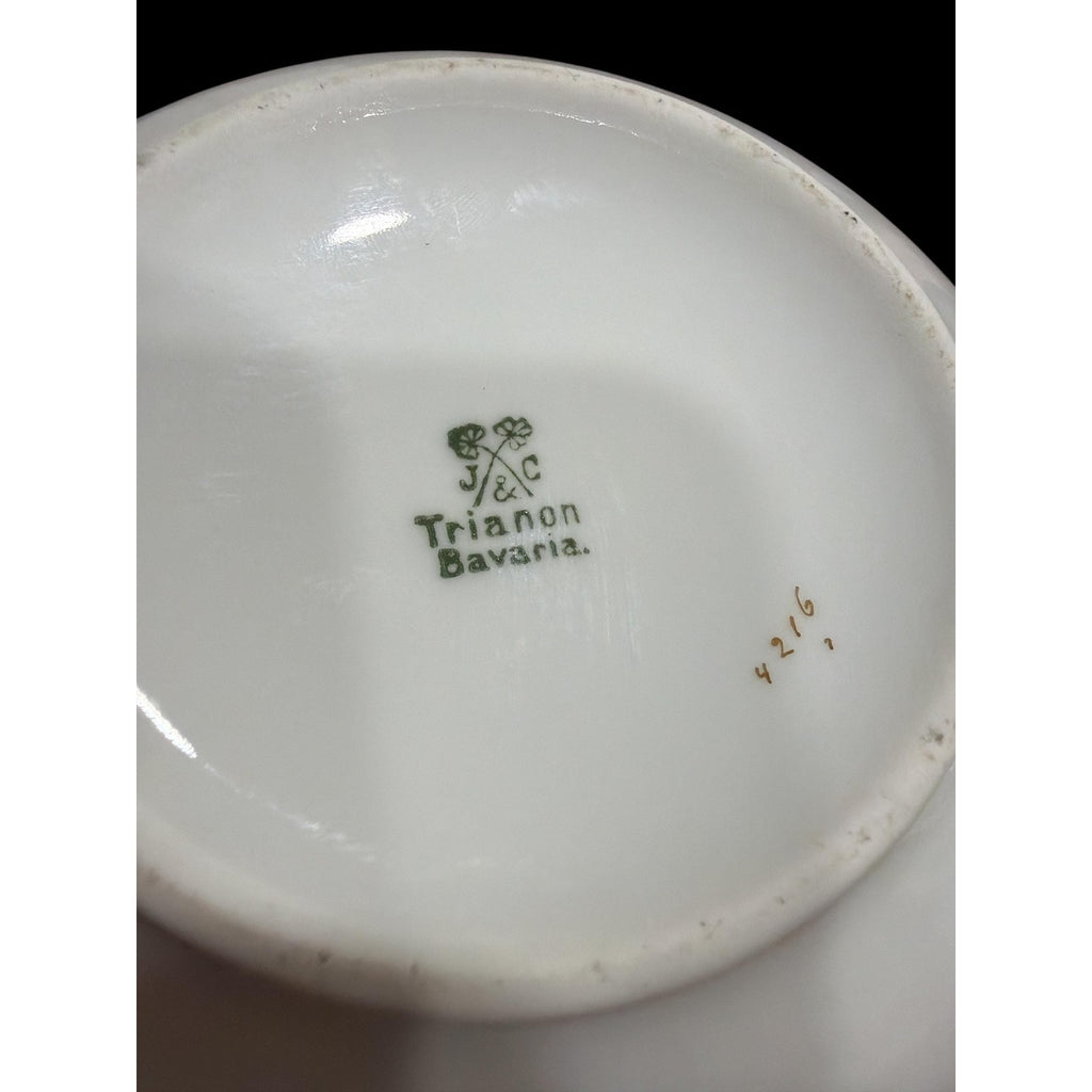 Vintage Trianon Bavaria Sugar Bowl: Pink Rose Garland, Gold Trim