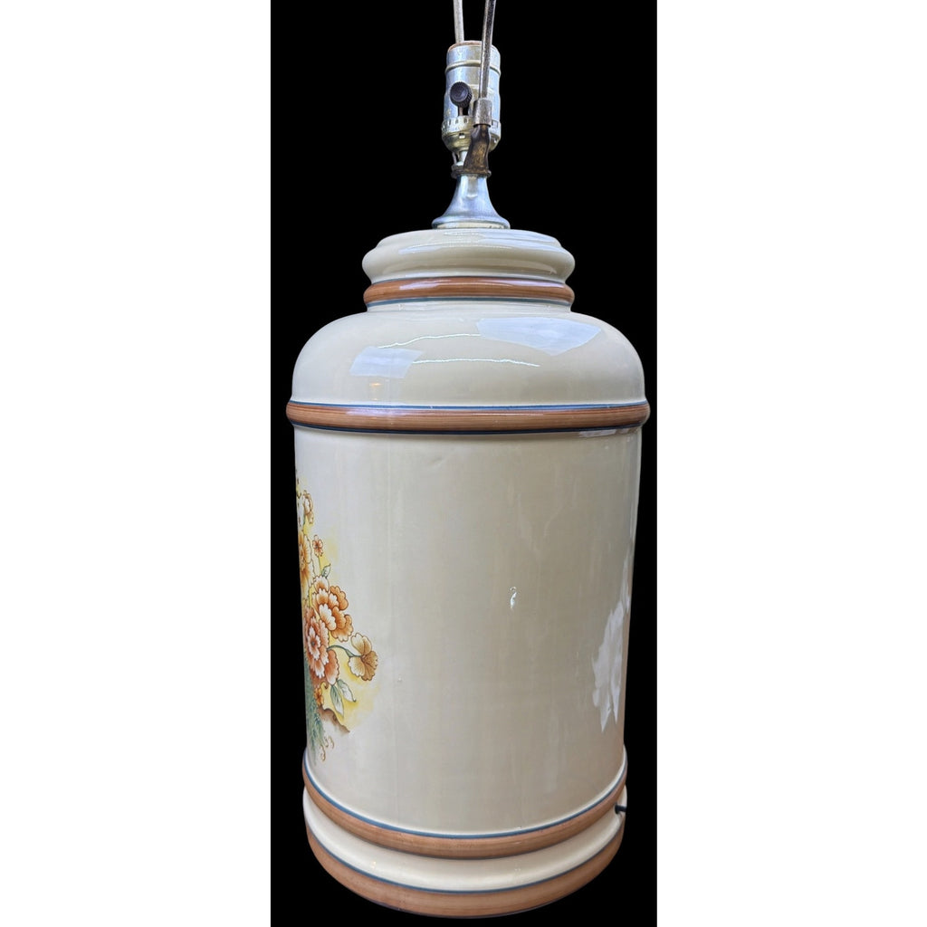 Vintage Chinoiserie Peacock Porcelain Table Lamp Pair (Sold Individually)