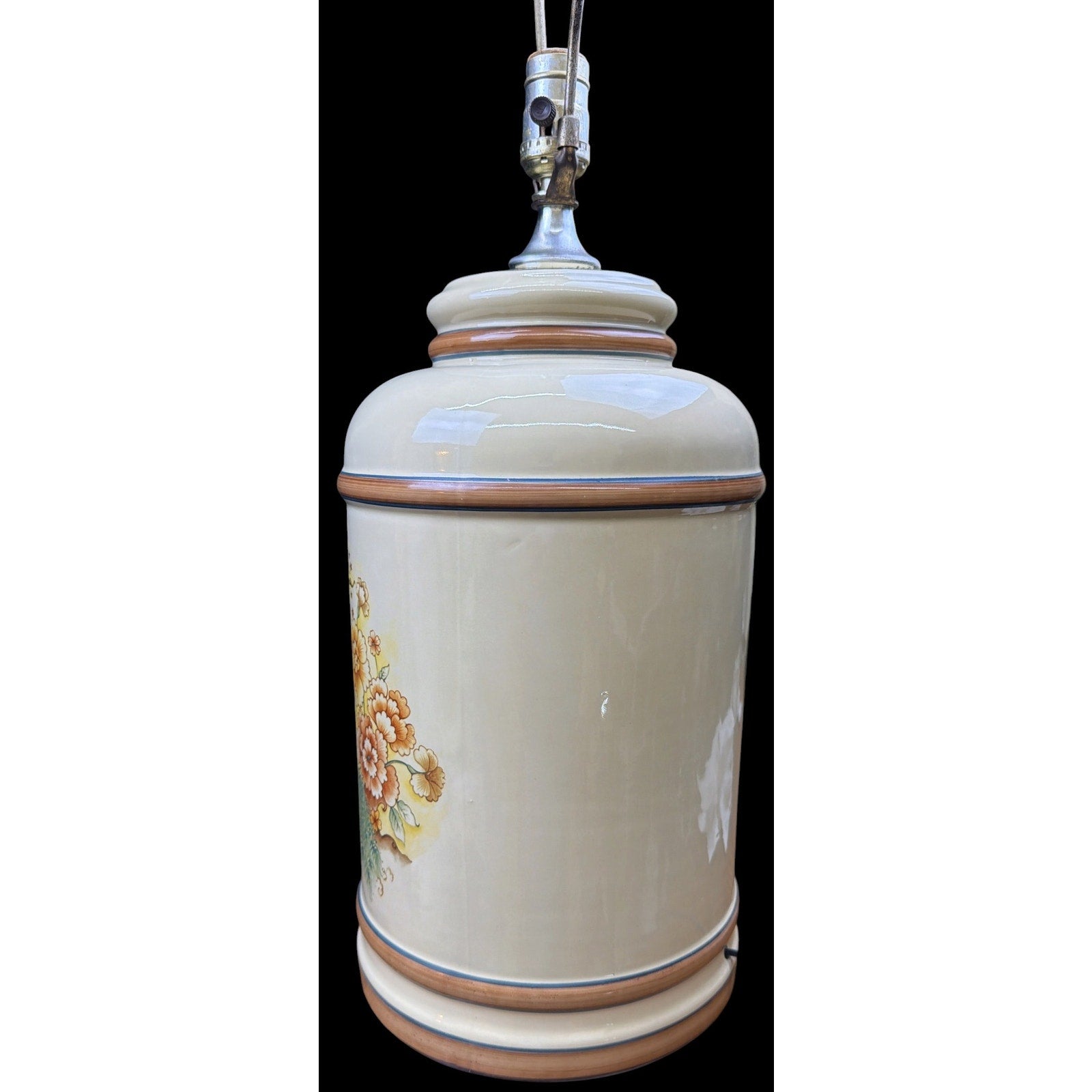 Vintage Chinoiserie Peacock Porcelain Table Lamp Pair (Sold Individually)