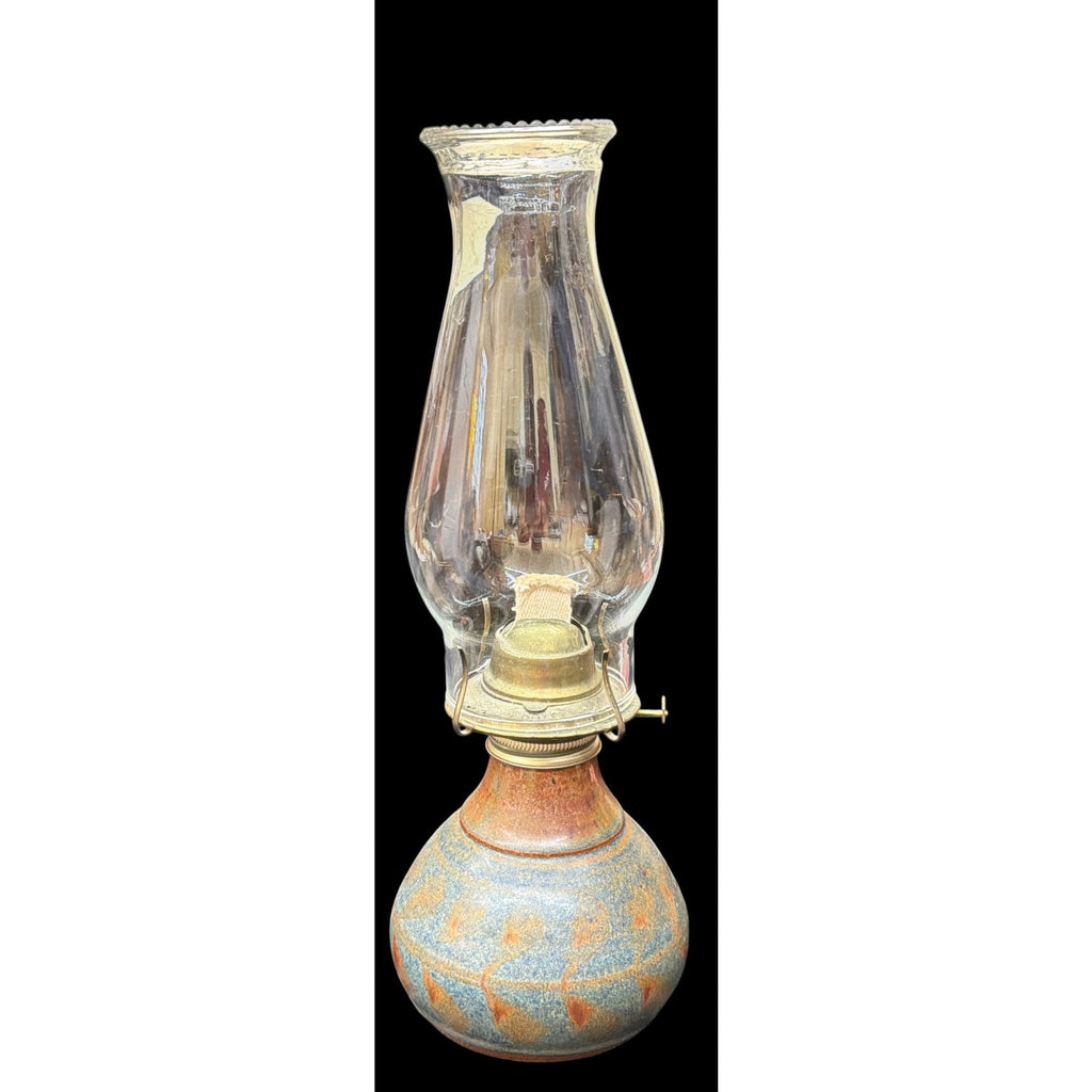 Studio Pottery Oil Lamp Signed MCM Art Pottery Eagle Burner