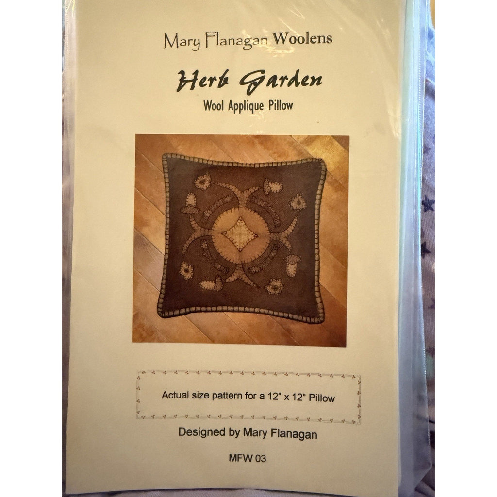 Herb Garden Wool Applique Pillow Pattern Mary Flanagan Woolens
