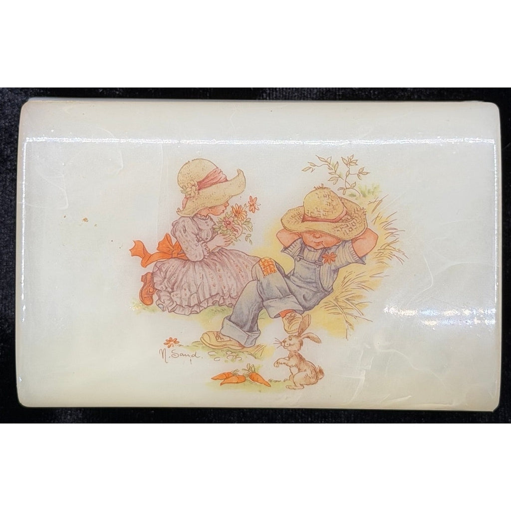 Vintage ArtMark Italy Vanity Box N. Sand Victorian Children Jewelry Box
