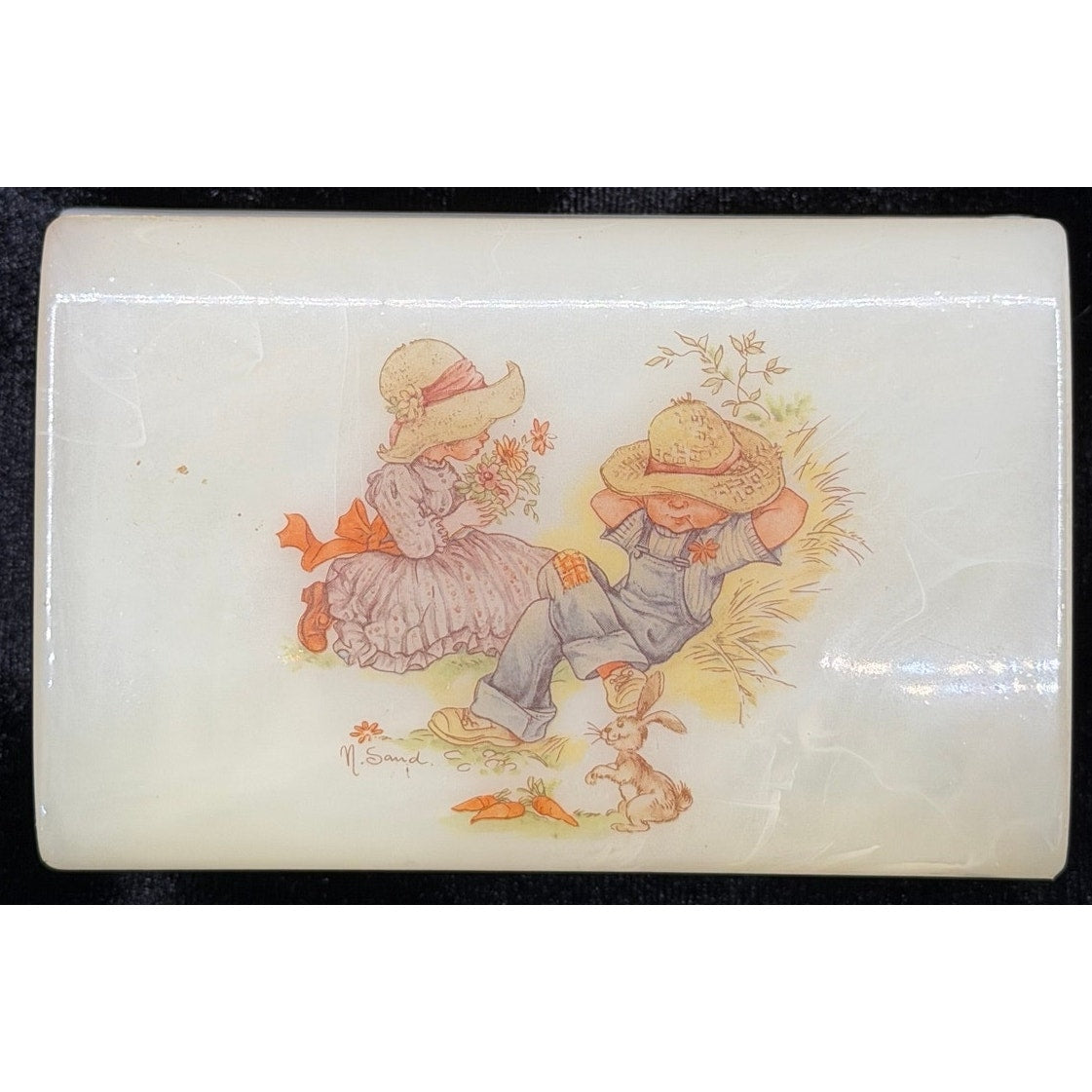 Vintage ArtMark Italy Vanity Box N. Sand Victorian Children Jewelry Box