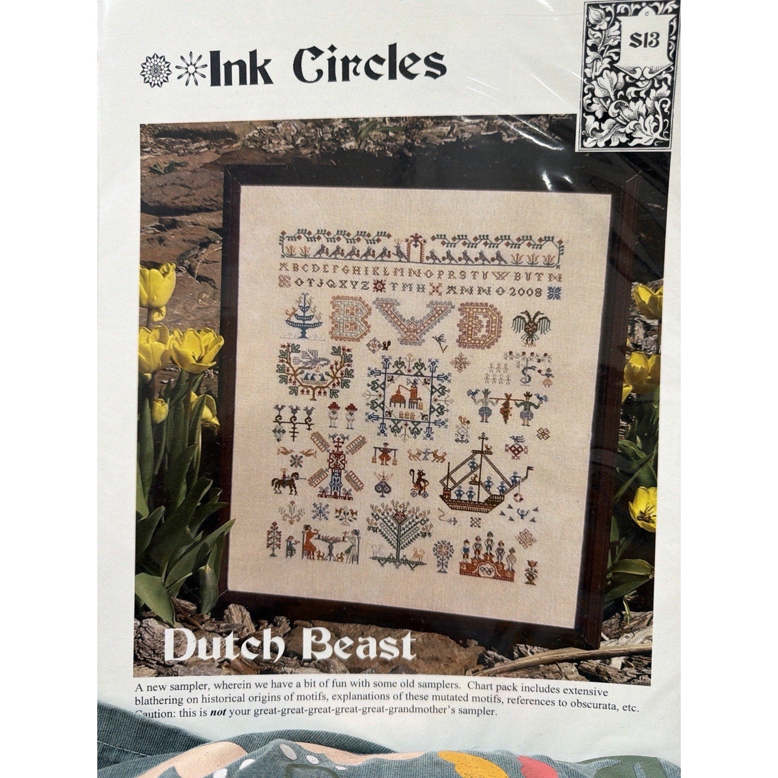 INK CIRCLES Dutch Beast S13 Cross Stitch Pattern Sampler Booklet