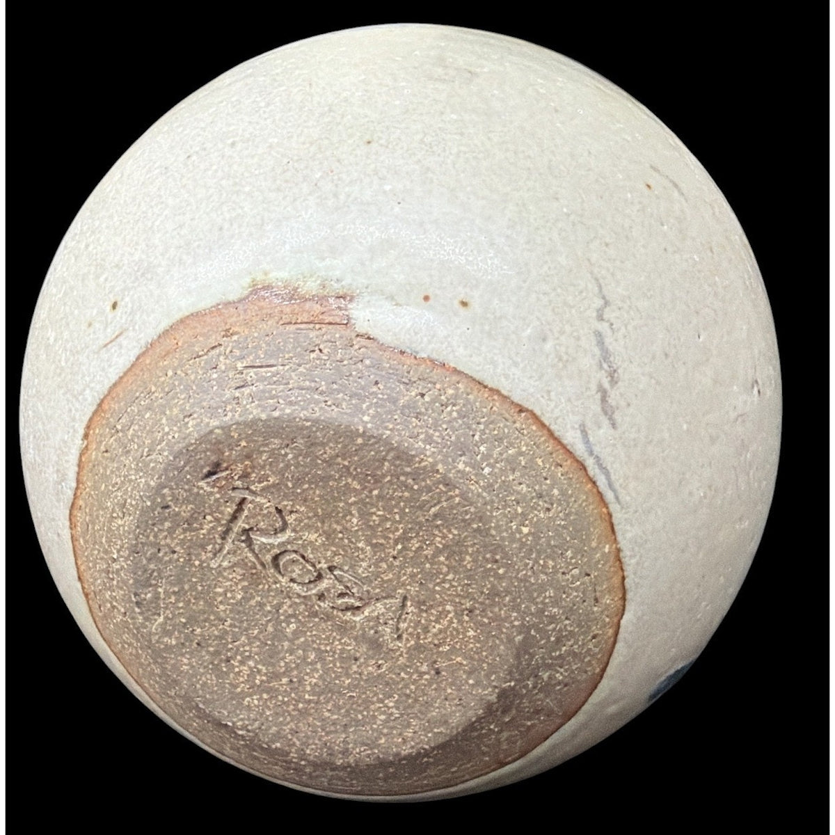 Vintage Signed Studio Pottery Oil Lamp Blue Speckled Stoneware Jug 6" – additional view 8