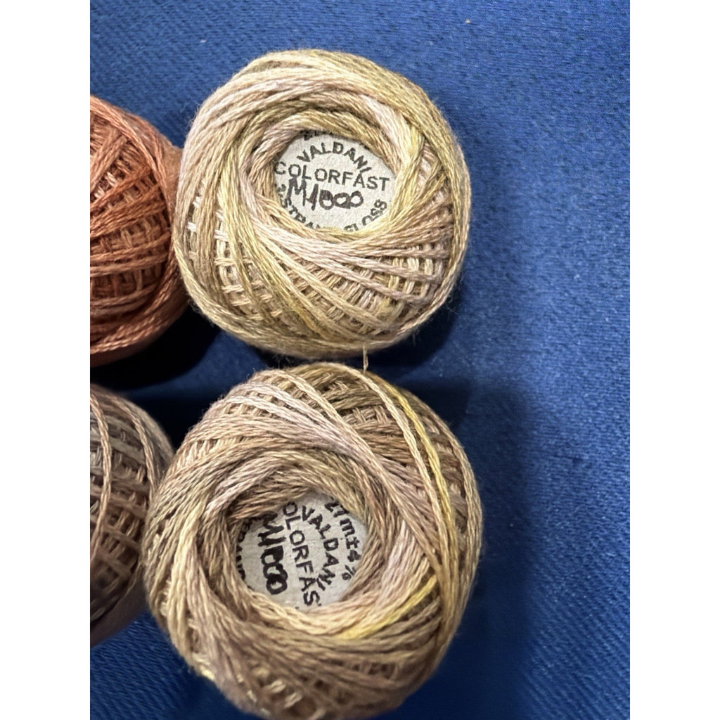 Valdani Pearl Cotton Honeyed Rosewood Heirloom 10 Ball Thread Collection