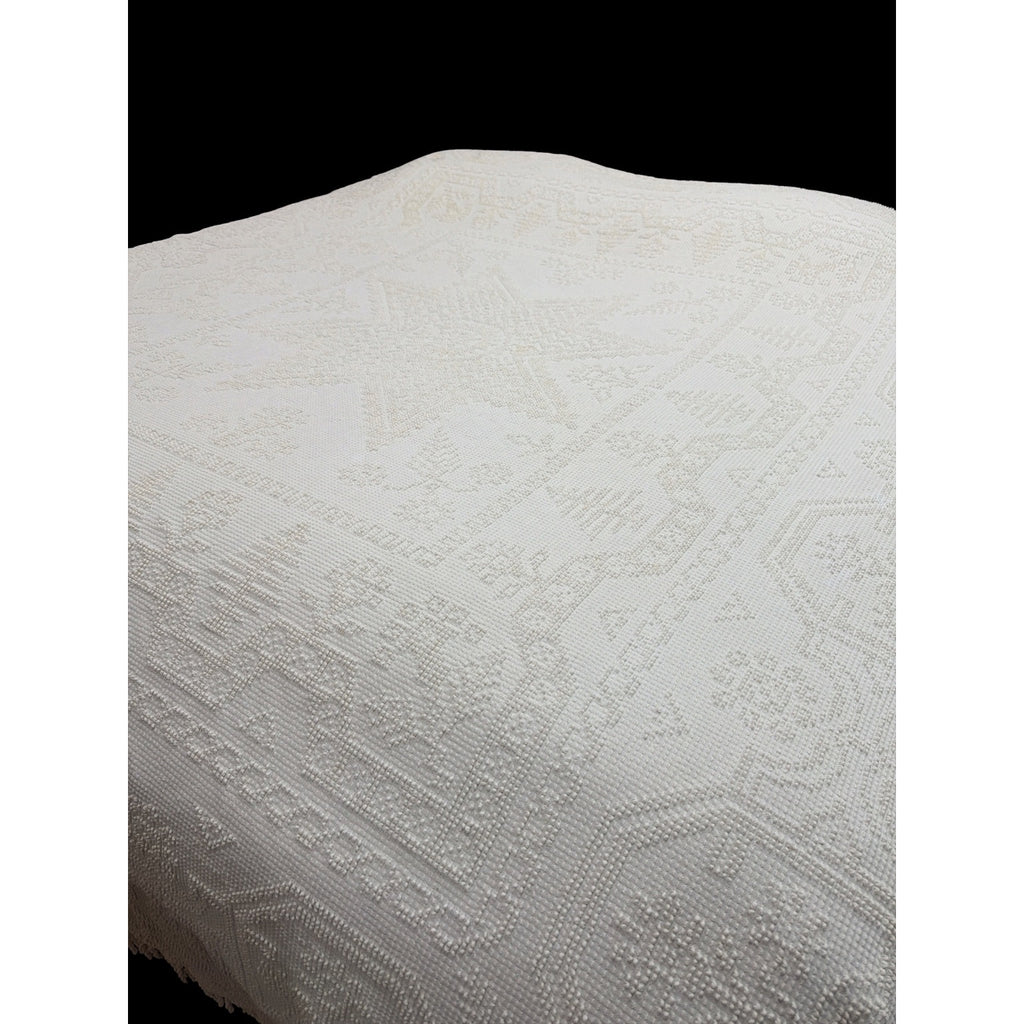 Vintage Candlewick Bedspread 100% Cotton Star Medallion Full Queen 88 x 104 – additional view 9