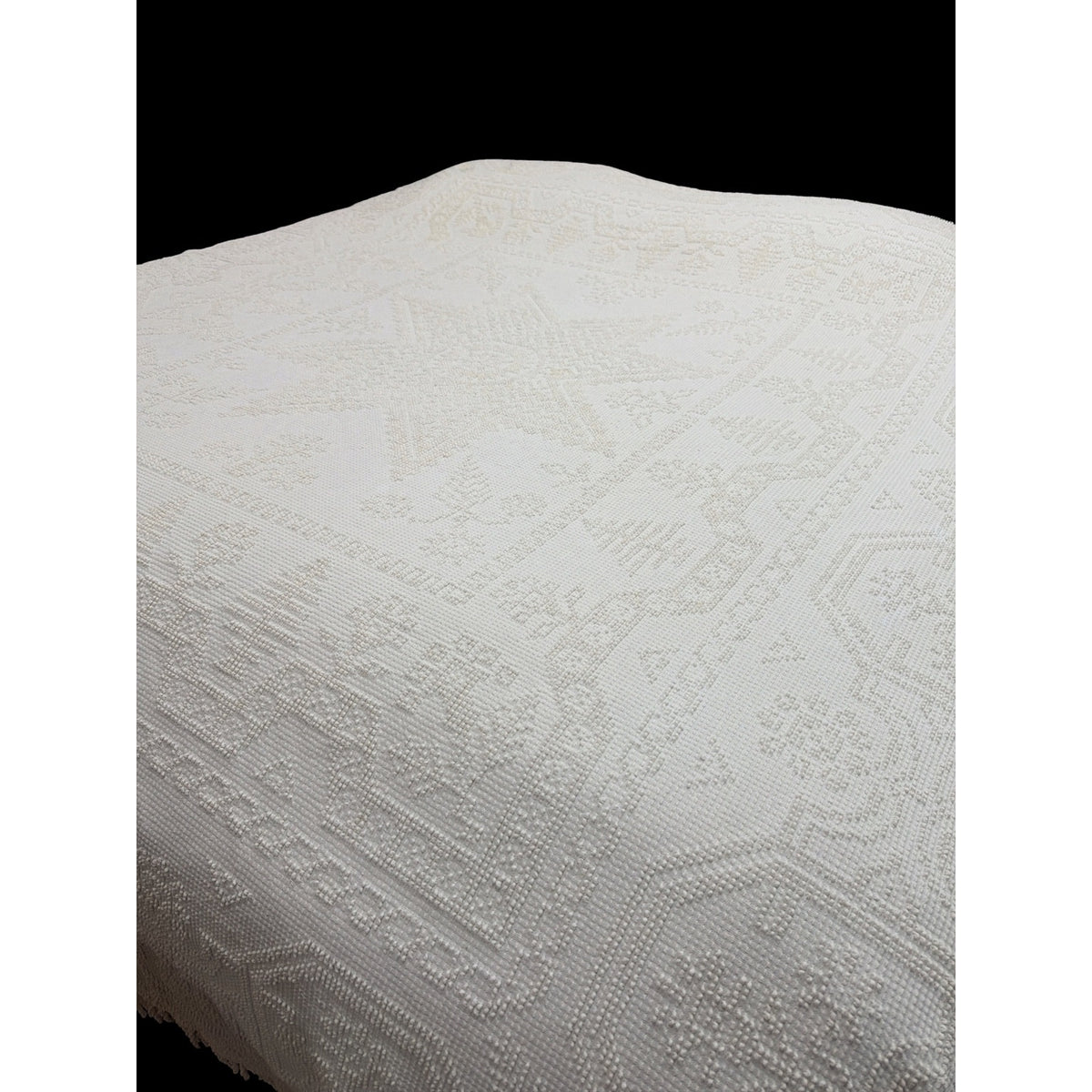 Vintage Candlewick Bedspread 100% Cotton Star Medallion Full Queen 88 x 104 – additional view 9