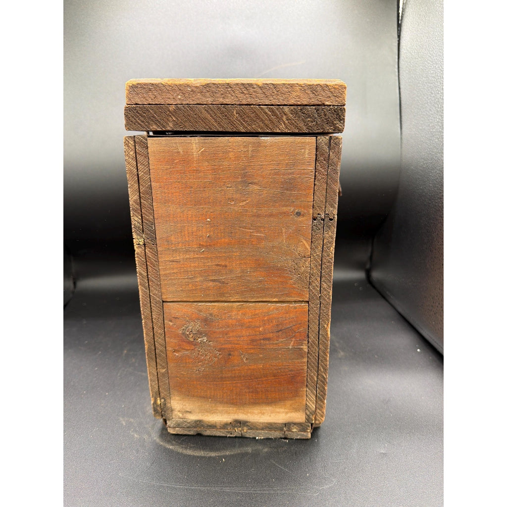 Antique Cherry Burrell Dairy Box AAFA Primitive Wooden Storage Box Farmhouse
