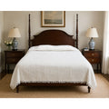 Vintage White Chenille Bedspread Queen Size 82x104 Crosshatch Fringe Cotton MCM