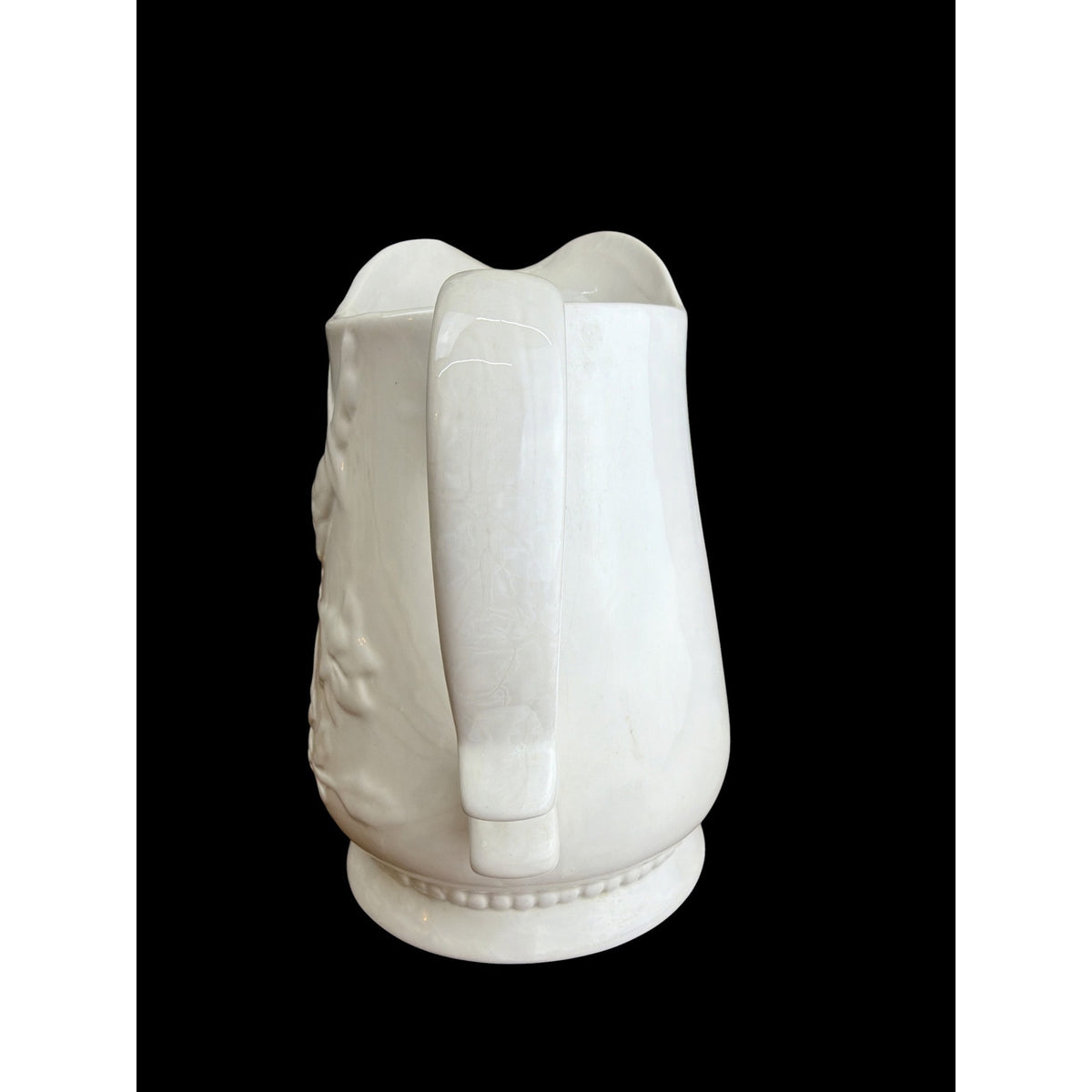 Vintage White Relief Bird Pitcher Ironstone Style Farmhouse Cottage Decor – additional view 5