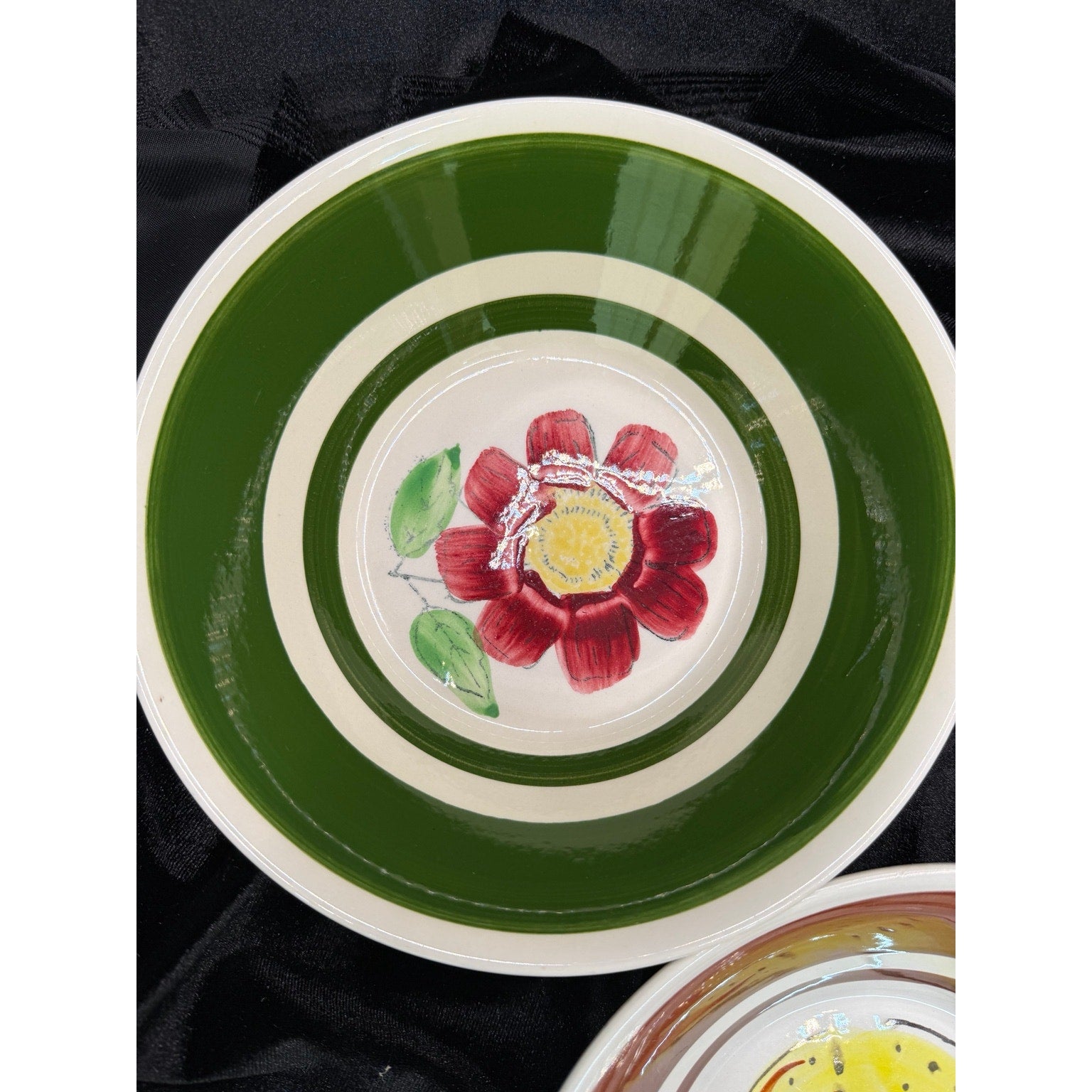 Vintage Norleans Hand Painted Ironstone Bowls Set of 3 Japan Korea Floral