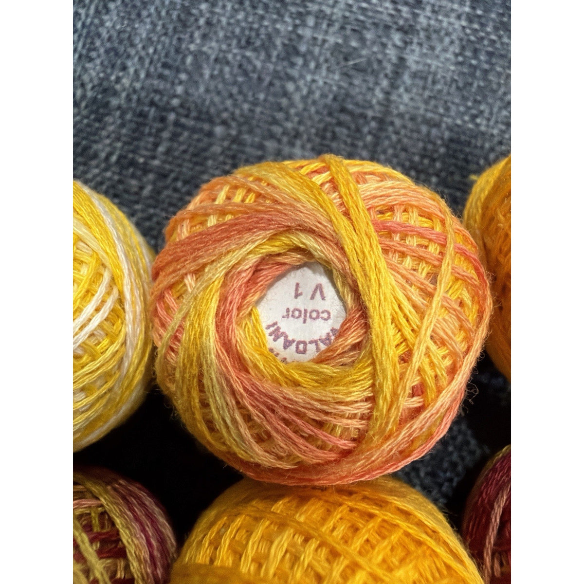 Valdani Perle Cotton Thread Lot 6 Sunflower Yellow Gold Variegated Colorfast – additional view 3