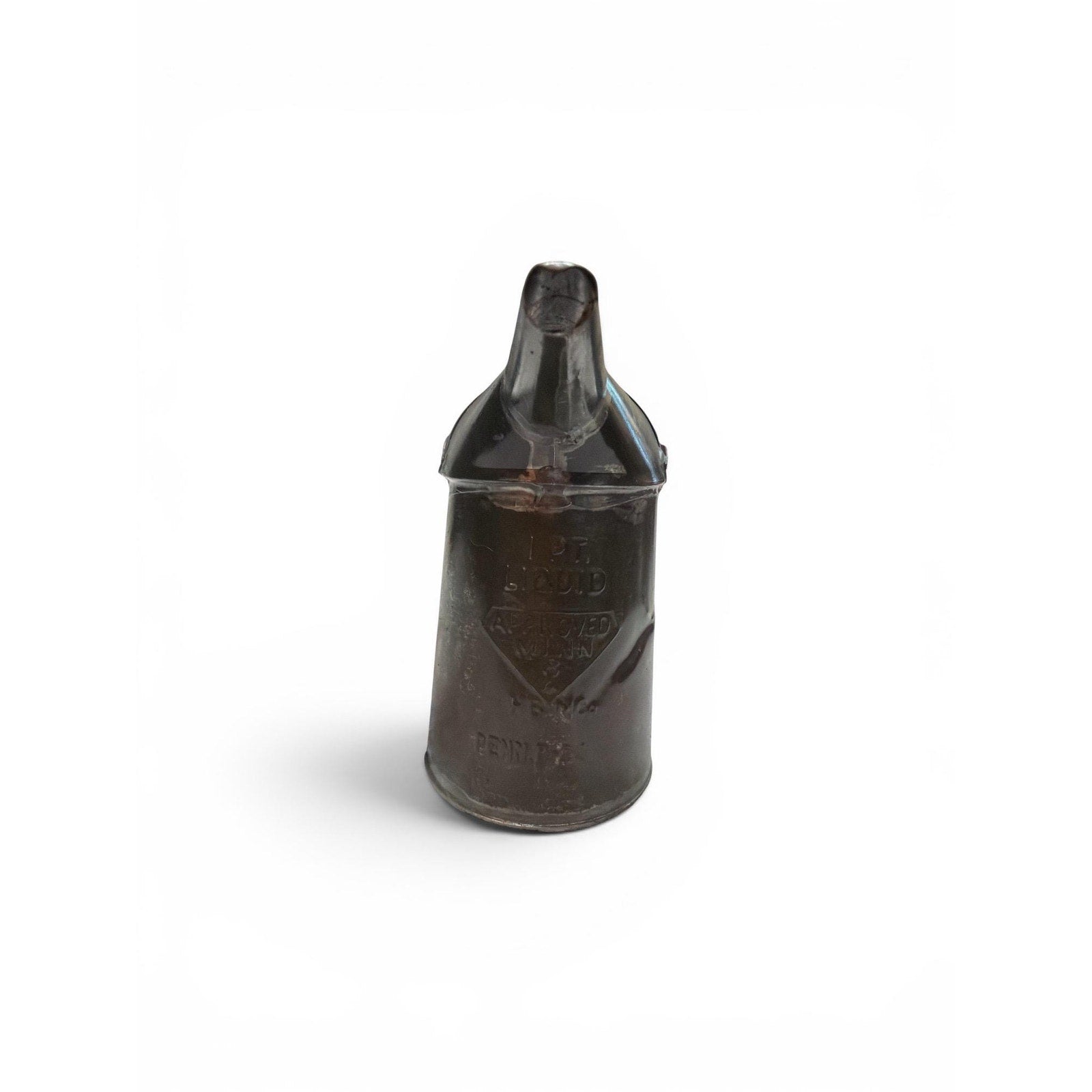 Antique 1 Pint Liquid Measure Tin Pitcher | Primitive Farmhouse Metal Can
