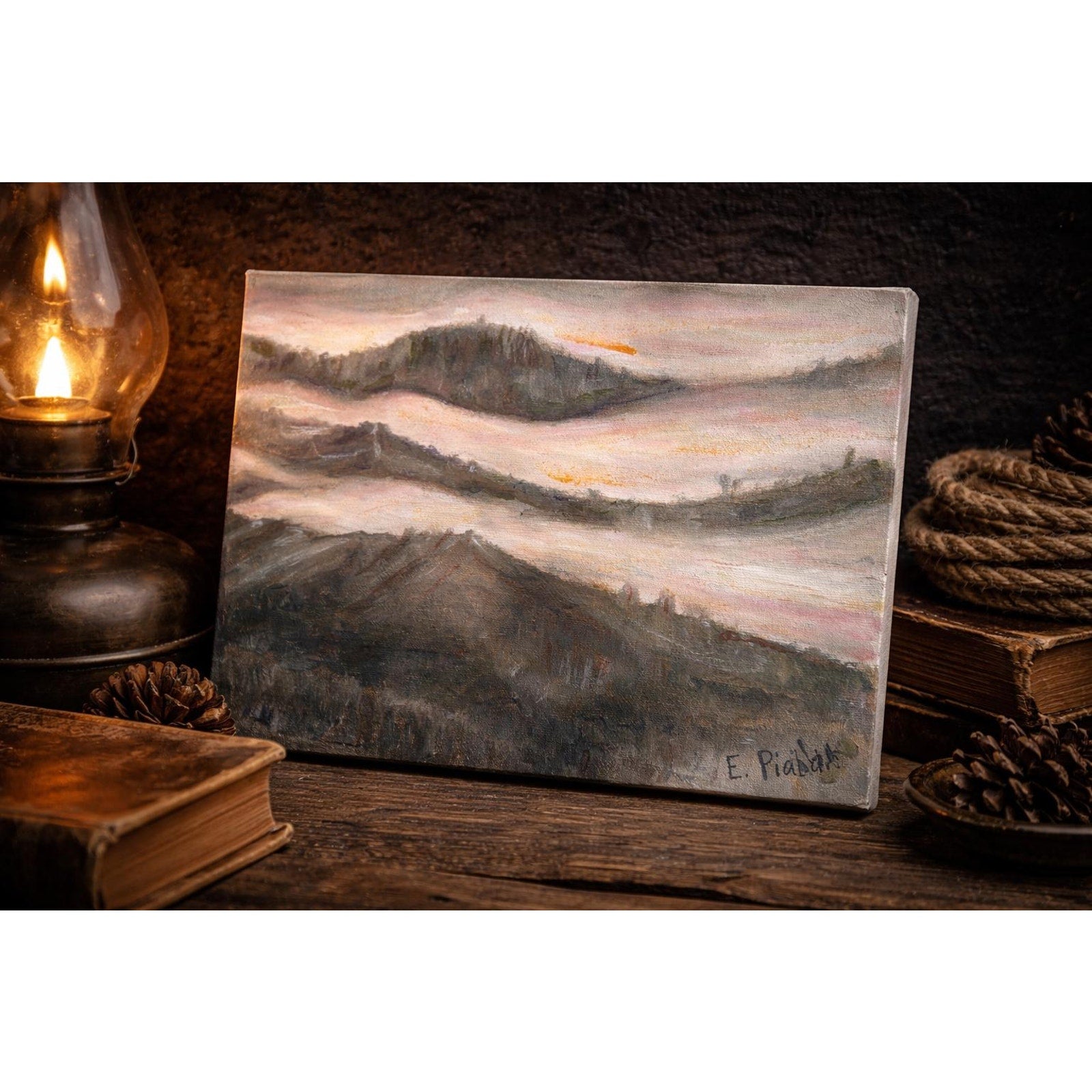 Original Smoky Mountains Painting Appalachian Mountain Landscape Art Rustic