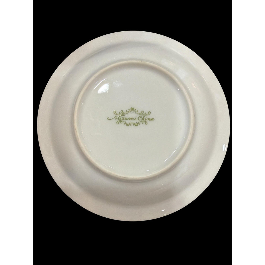 Vintage Narumi N Rosev Butter Pats Set, Floral Porcelain Bread Plates, Gold Trim