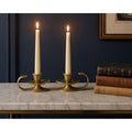 Vintage Brass Tabletop Candle Holders – Modernist Mid-Century Israel Brass