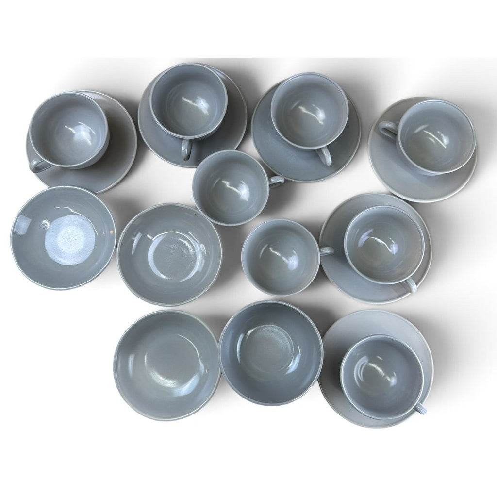 Hazel Atlas Ovide Gray Platonite 18 Piece Coffee & Dessert Set Vintage – additional view 2
