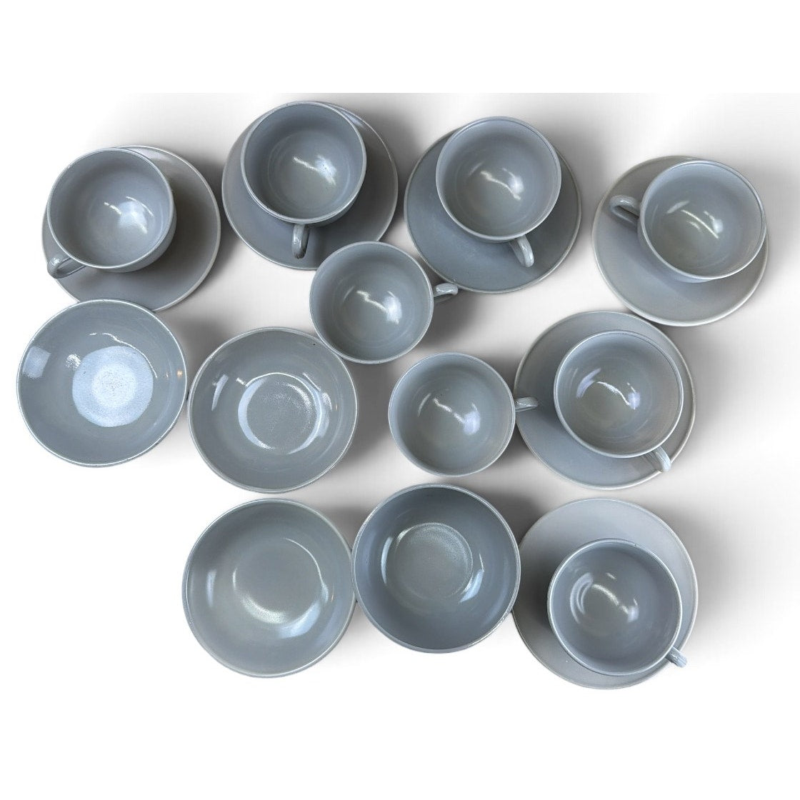 Hazel Atlas Ovide Gray Platonite 18 Piece Coffee & Dessert Set Vintage – additional view 2