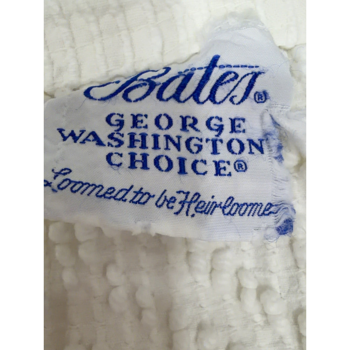Vintage Bates George Washington's Choice Chenille Bedspread 86 x 108
