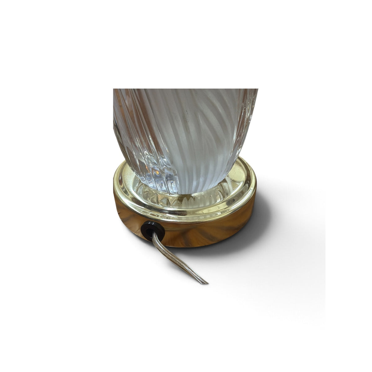 Anna Hütte German Lead Crystal Lamps Pair Hand Cut 24% PbO NOS Vintage