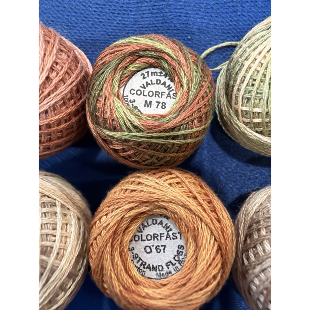 Valdani Pearl Cotton Thread Set Autumn Meadow Harvest 8 Ball Collection