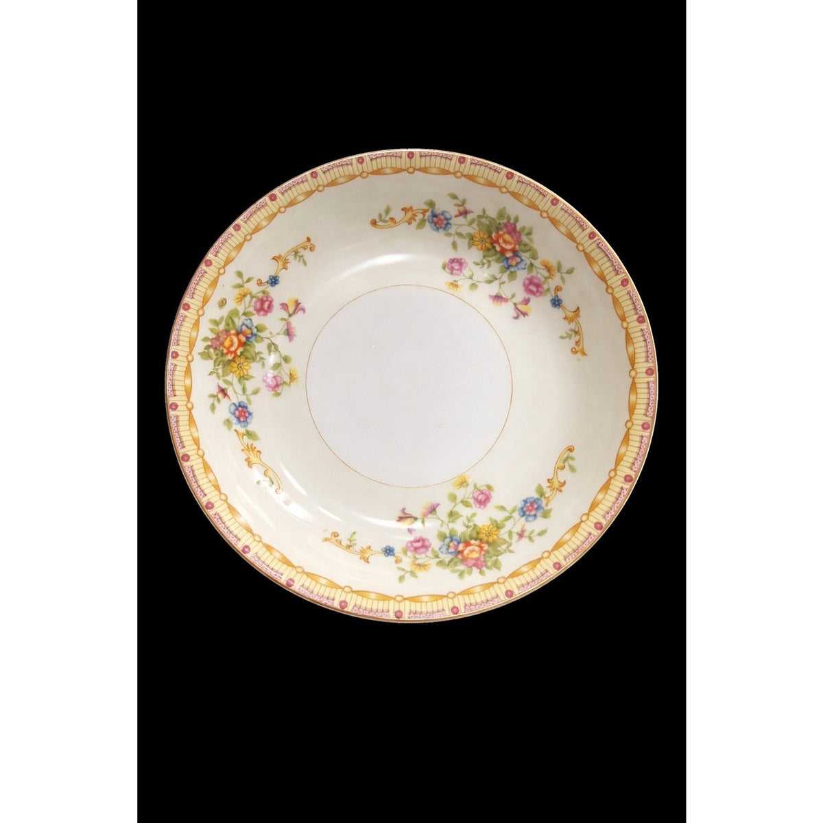 7 National China Patricia Berry Bowls Japan Floral Rim Gold Trim Dessert Fruit – additional view 3