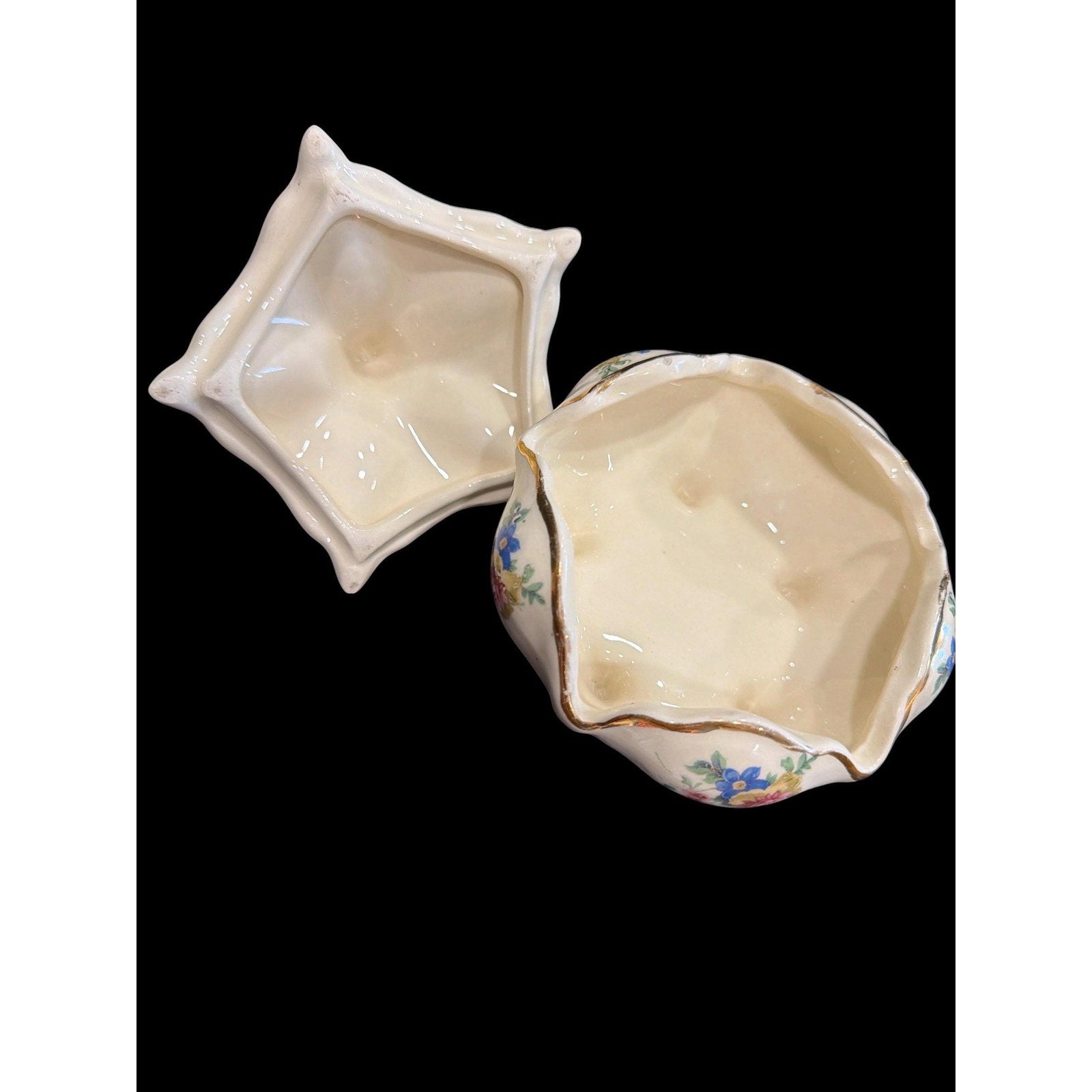Vintage Floral Vanity Set Paragon Bone China Dish Trinket Box Plate Cottage
