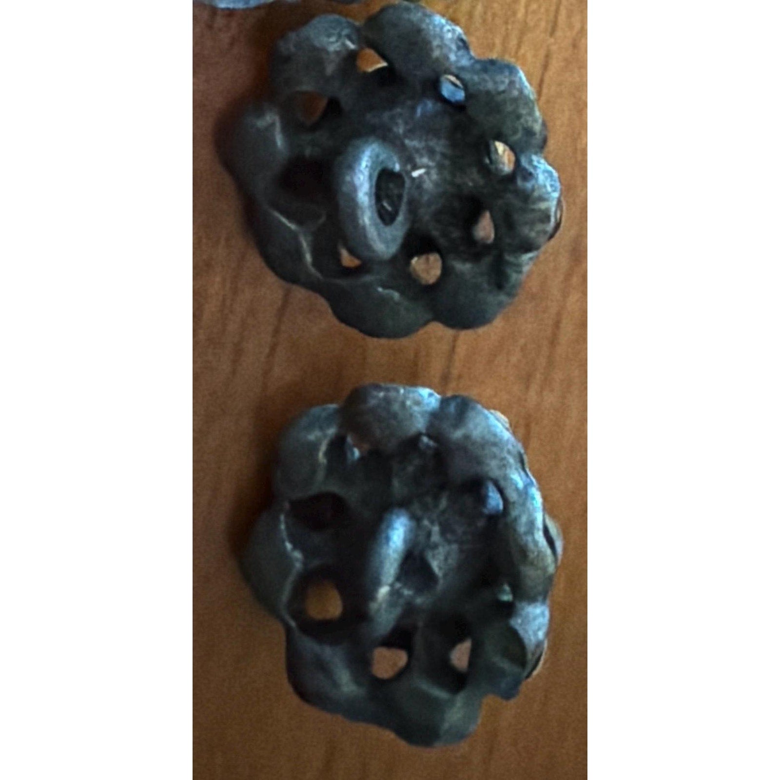 Vintage Rhinestone Buttons Round Cluster Pair Jewelry Supply Upcycle Findings