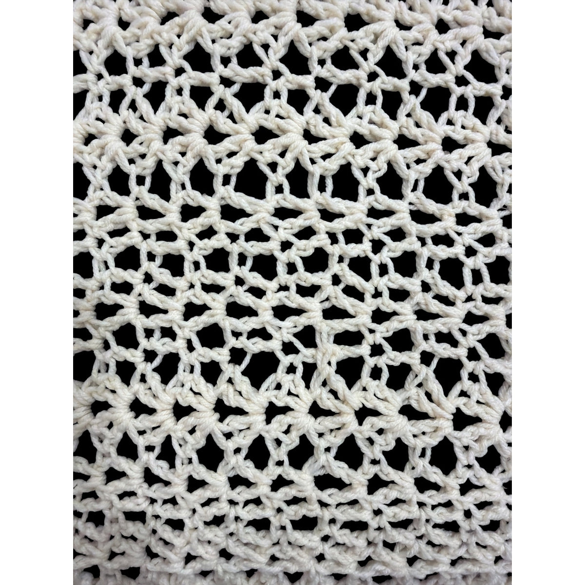 Handmade Crochet Afghan Blanket Ivory Boho Cottage Multicolor 54 x 68 – additional view 4