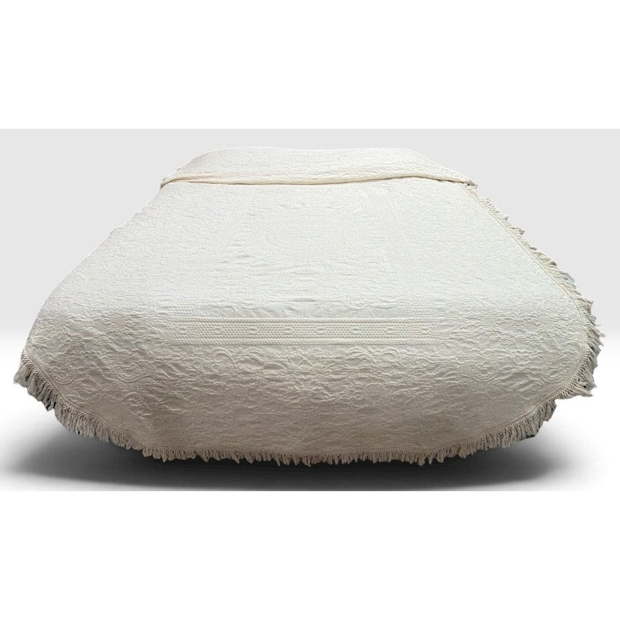 Vintage Bates Queen Elizabeth Twin Bedspread Ivory Matelasse 78 x 110 – additional view 2