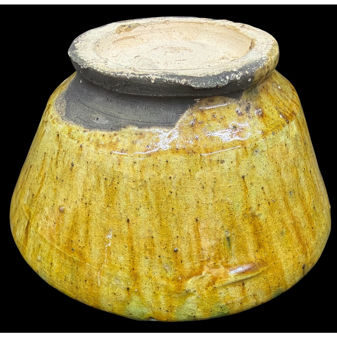 Vintage Tamegroute Ochre Bowls Set of 3 Moroccan Pottery Footed Bowls – additional view 8