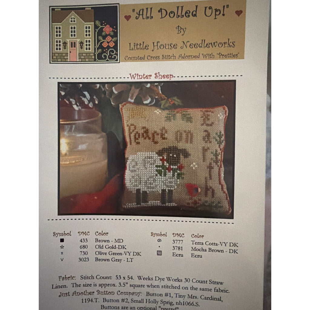 Little house needleworks Winter Sheep Christmas cross stitch pattern ADU-14