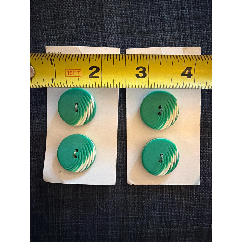 Vintage Streamline Green Swirl Buttons (NOS), 23mm Mod Retro Craft Supplies