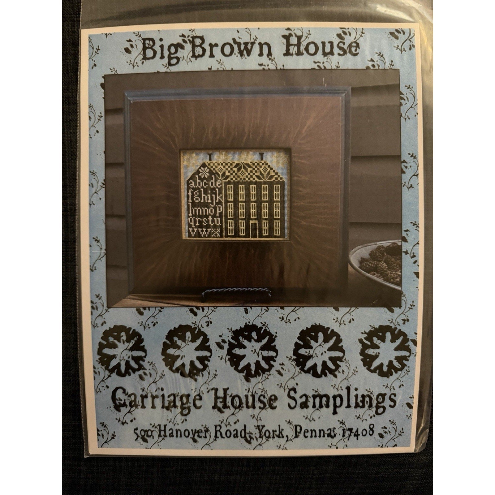 Carriage House Samplings Big Brown House Primitive Alphabet Cross Stitch Pattern