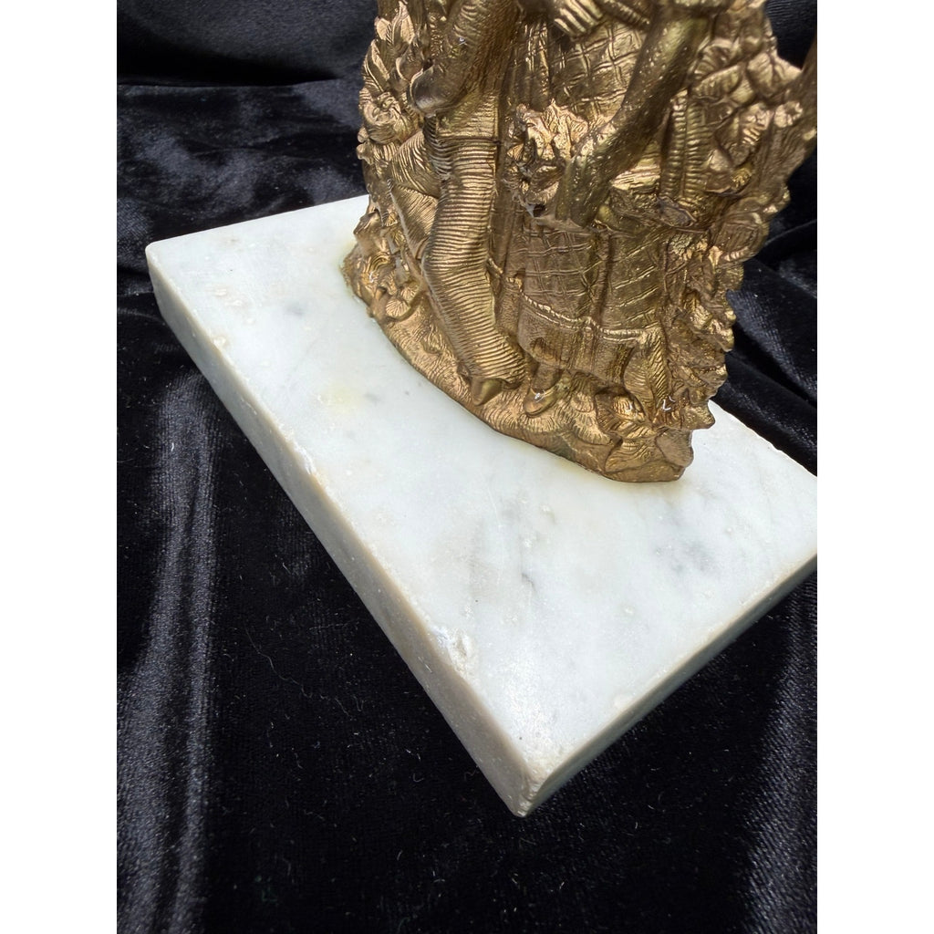 Antique Victorian Figural Girandole Candlesticks Pair Marble Crystal Prisms