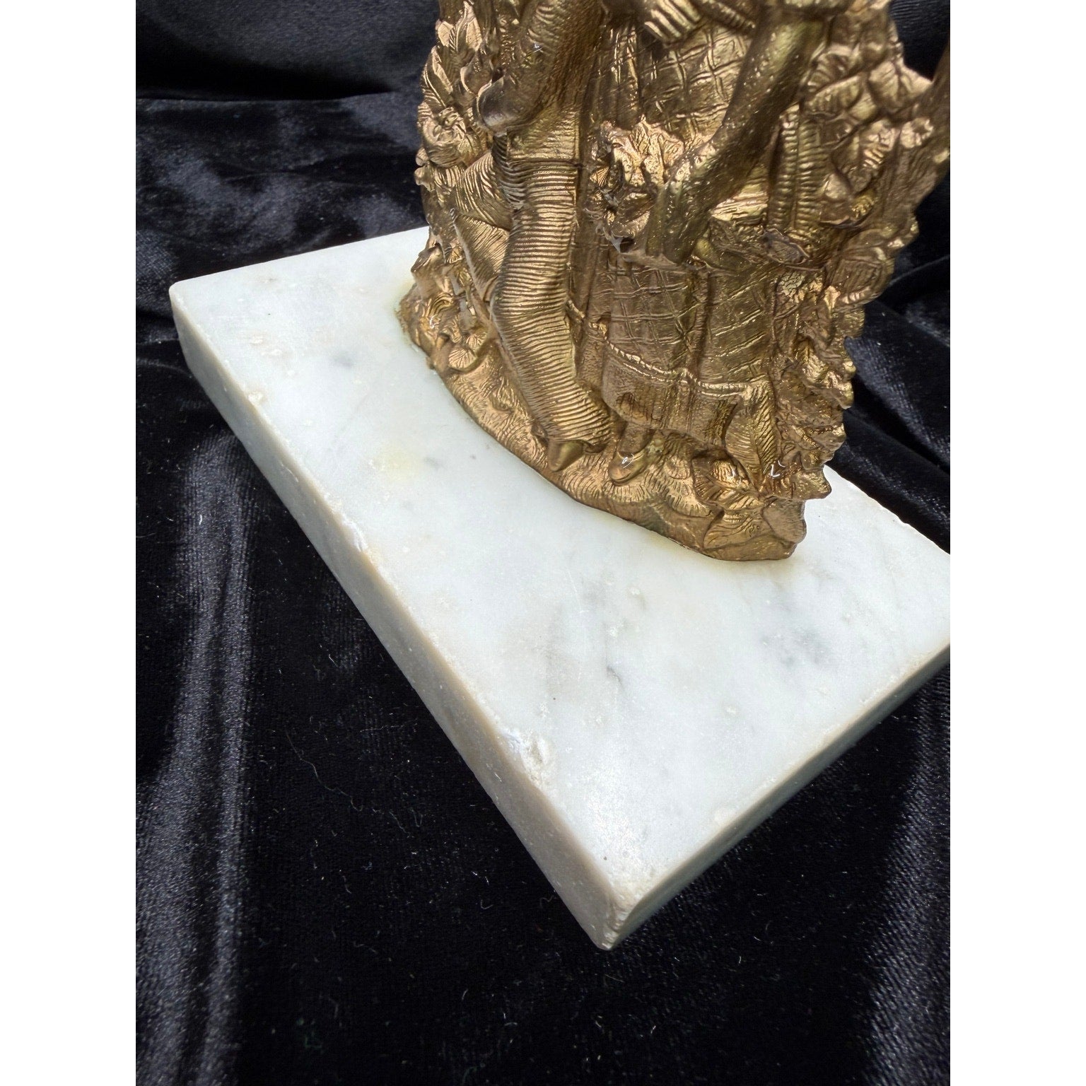Antique Victorian Figural Girandole Candlesticks Pair Marble Crystal Prisms