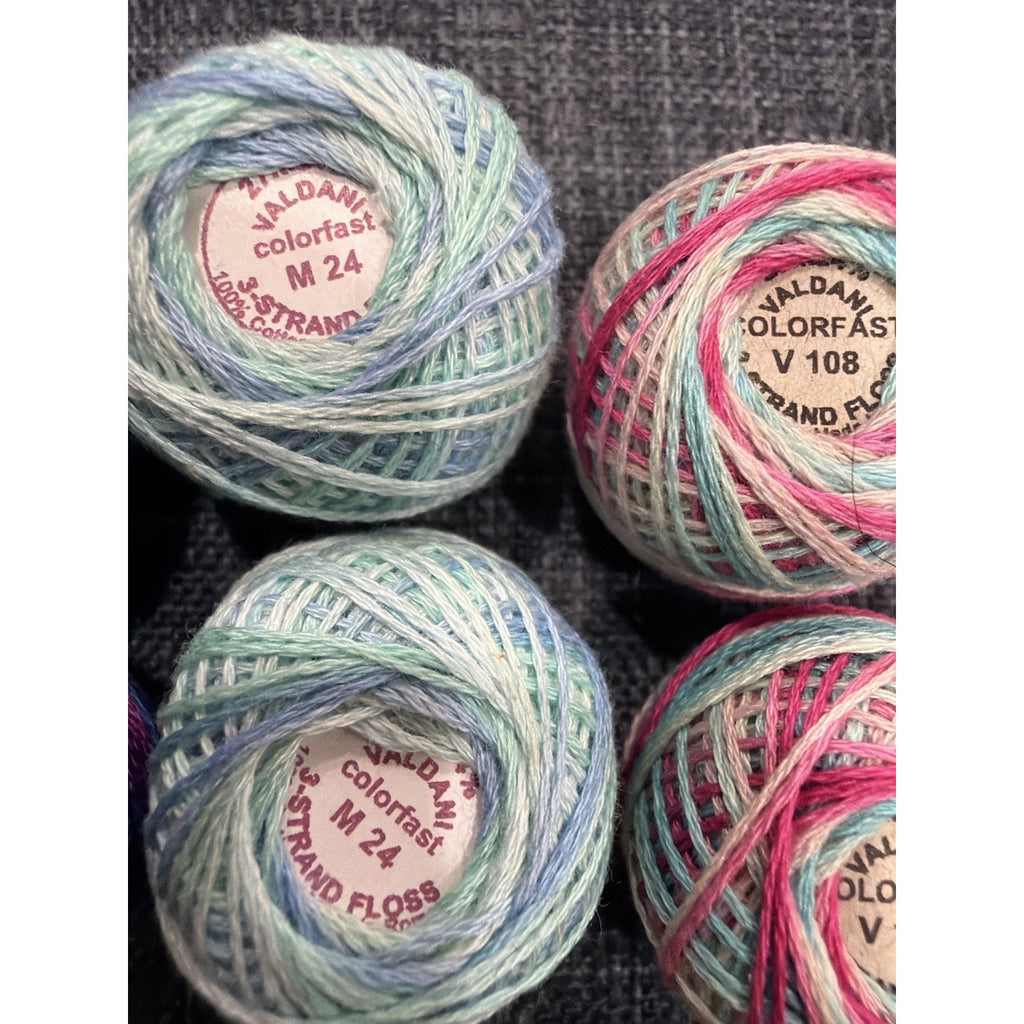 Cotton Candy Lagoon Valdani Cotton Thread Lot 8 Balls M33 M18 M24