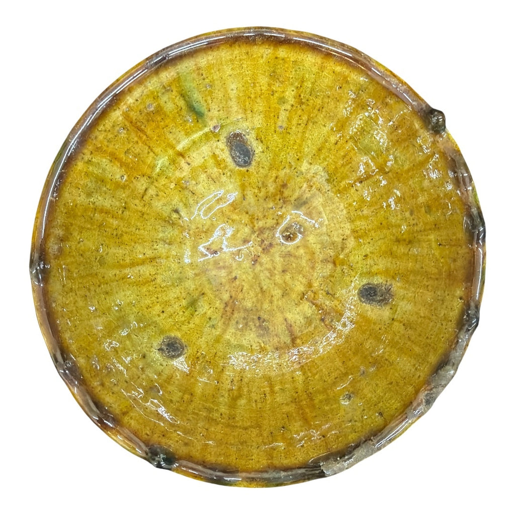 Vintage Tamegroute Ochre Bowls Set of 3 Moroccan Pottery Footed Bowls – additional view 11
