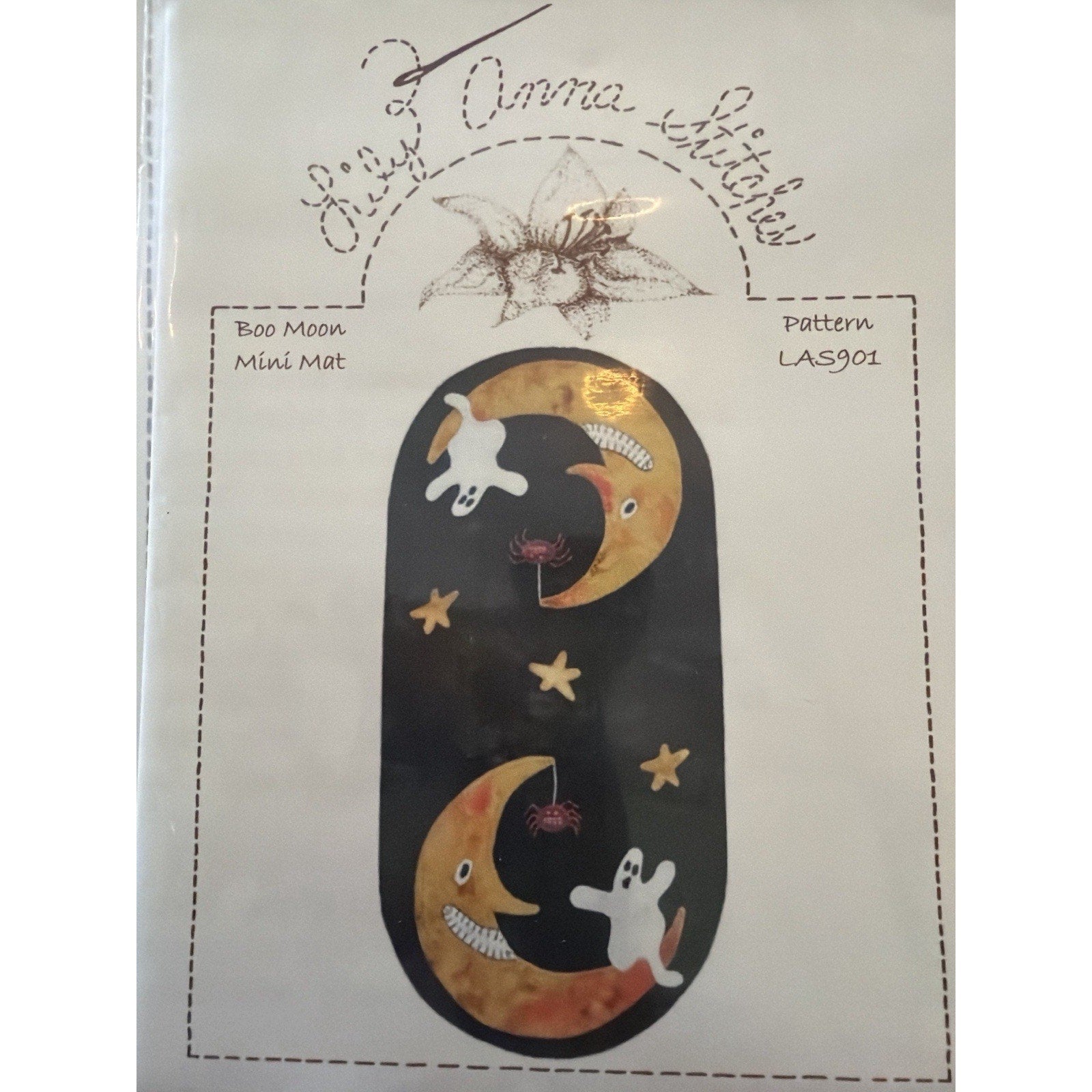 Lily Anna Stitches Boo Moon Mini Mat LAS901 Wool Pattern